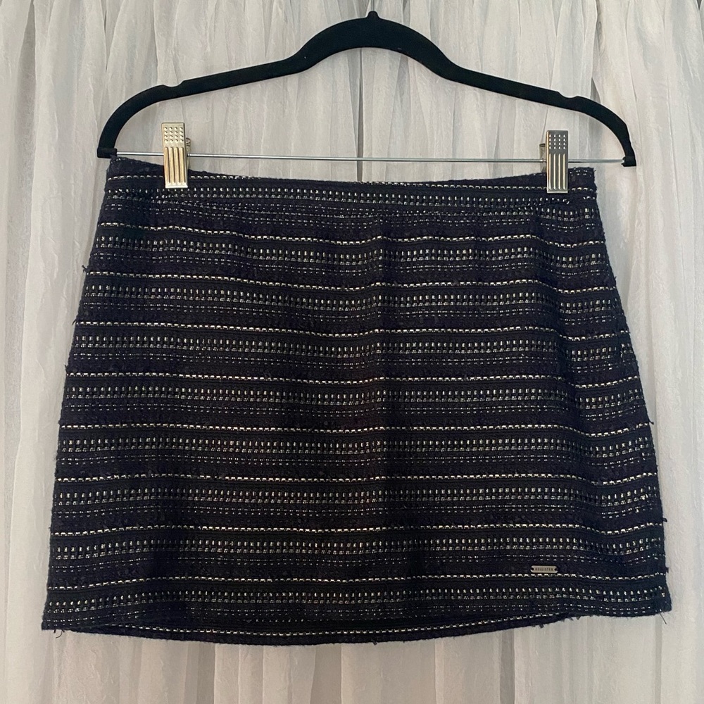 Navy Hollister Tweed like Skirt